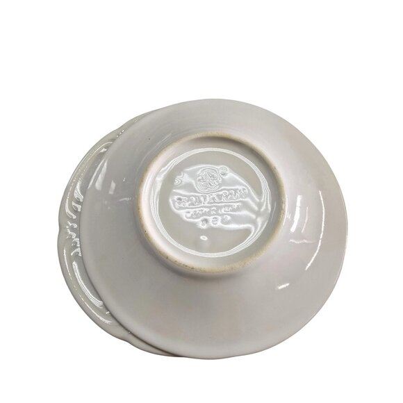 Pfaltzgraff White Saucers Embossed Design Vintage Style 6" Set 3 - Picture 4 of 6